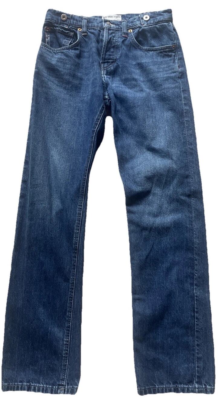 Free People We The Free Slade Slim Selvedge Jeans Blue Denim Women’s 26 Buttonup